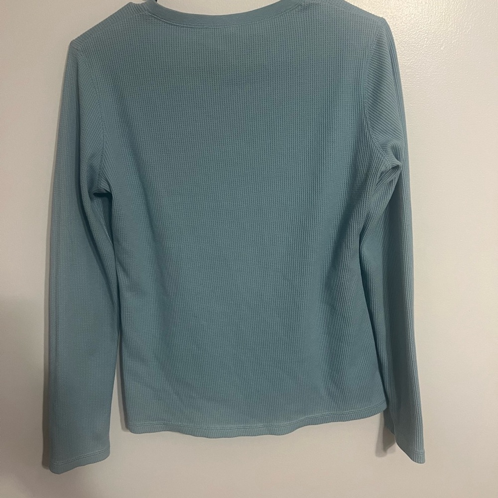 Sz M title nine light blue waffle knit/thermal top - Picture 6 of 8